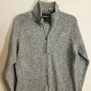 Patagonia Sweater Womens Small Better Sweater 1/4 Zip Fleece Heather Gray